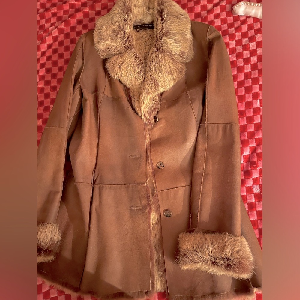 Andrew Marc Leather Coat Small